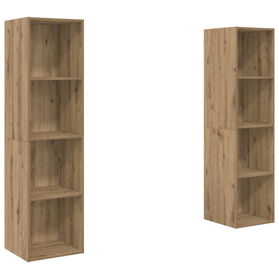 Tv-meubelset 2 pcs Bruin 37 x 37 x 142.5 cm Bewerkt hout