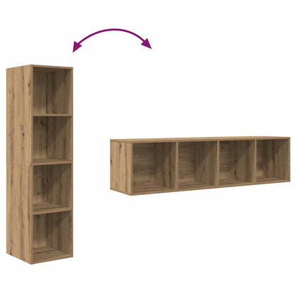 Tv-meubelset 2 pcs Bruin 37 x 37 x 142.5 cm Bewerkt hout