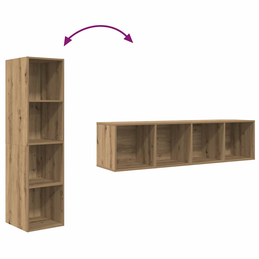 Tv-meubelset 2 pcs Bruin 37 x 37 x 142.5 cm Bewerkt hout