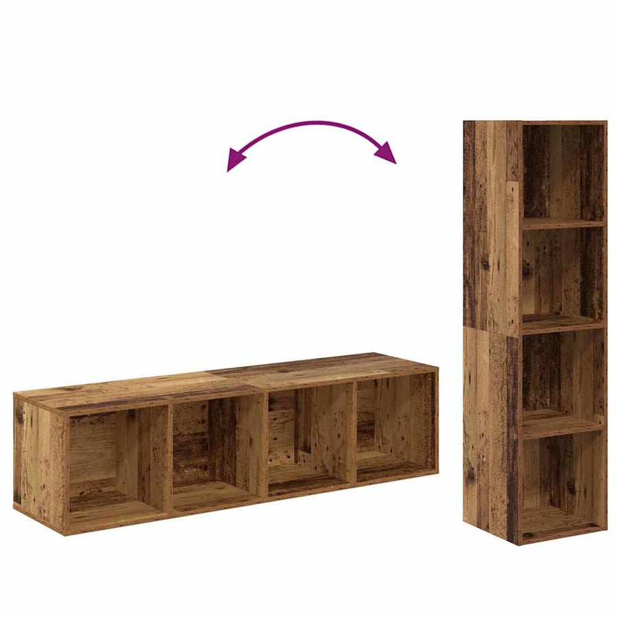 Tv-meubelset 4 pcs Bruin 37 x 37 x 142.5 cm Bewerkt hout