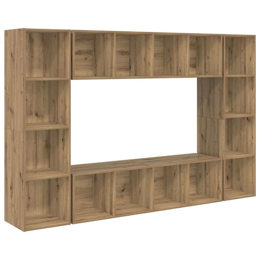 Tv-meubelset 4 pcs Bruin 37 x 37 x 142.5 cm Bewerkt hout