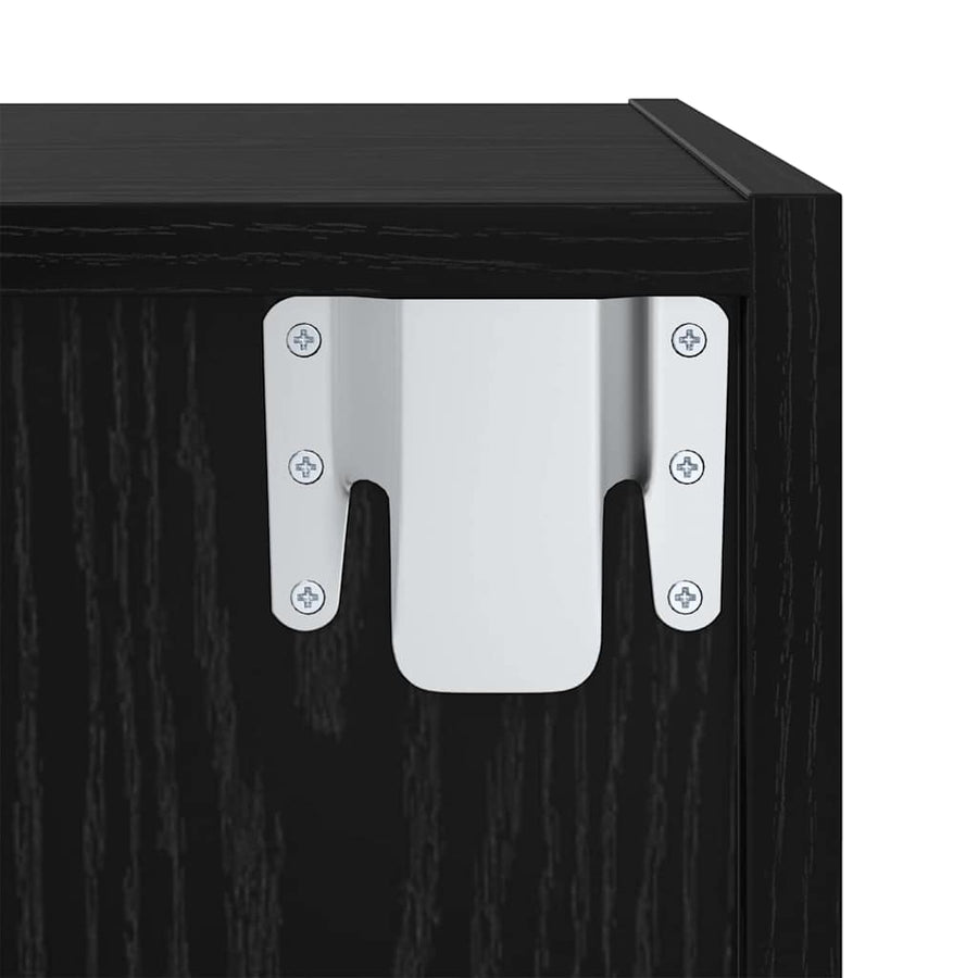 Wandgemonteerde TV-kasten 2 pcs Zwart eiken 37 x 37 x 107.5 cm