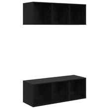 Wandgemonteerde TV-kasten 2 pcs Zwart eiken 37 x 37 x 107.5 cm