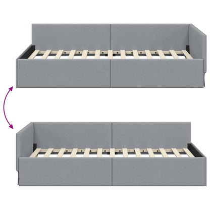 Hoekbedframe met hoofdeinde Lichtgrijs 80 cm x 200 cm Fluweel
