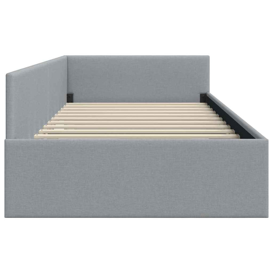 Hoekbedframe met hoofdeinde Lichtgrijs 80 cm x 200 cm Fluweel