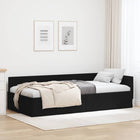 Corner Bed Frame with Headboard Black 80 cm x 200 cm Fabric