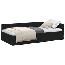 Hoekbedframe met hoofdeinde Zwart 80 cm x 200 cm Fluweel