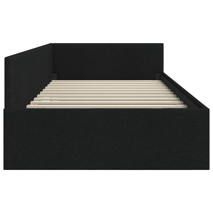 Hoekbedframe met hoofdeinde Zwart 80 cm x 200 cm Fluweel