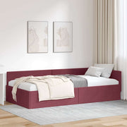 Hoekbedframe wijnrood 204x84x57 cm stof