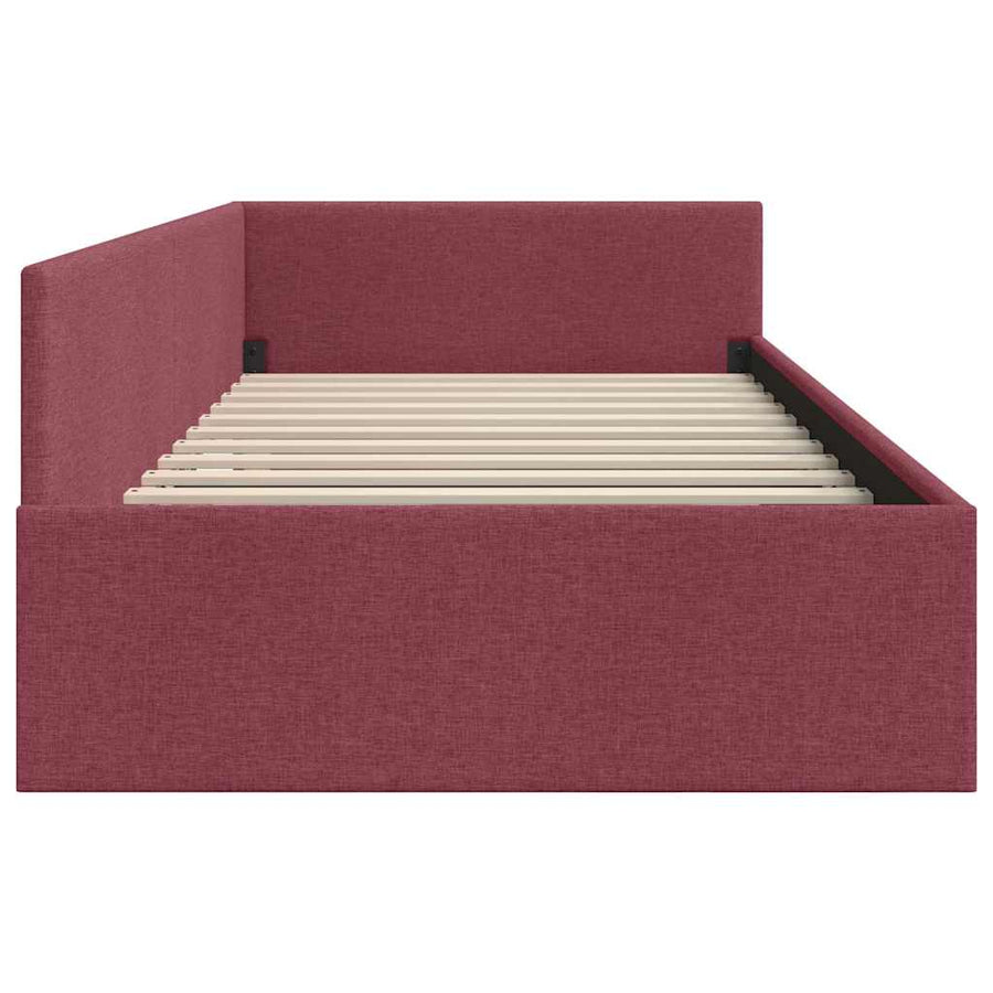 Hoekbedframe met hoofdeinde Wijnrood 80 cm x 200 cm Fluweel