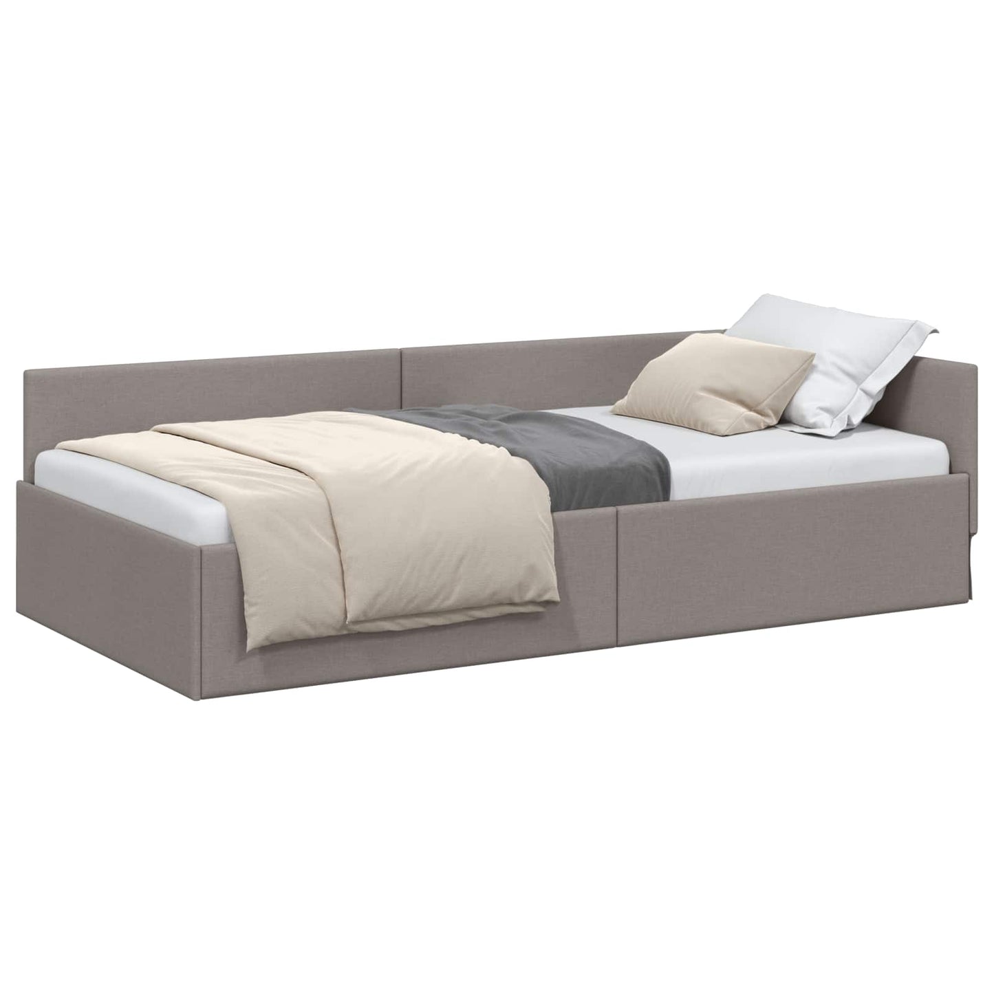 Hoekbedframe met hoofdeinde Taupe 80 cm x 200 cm Fluweel