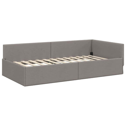Hoekbedframe met hoofdeinde Taupe 80 cm x 200 cm Fluweel