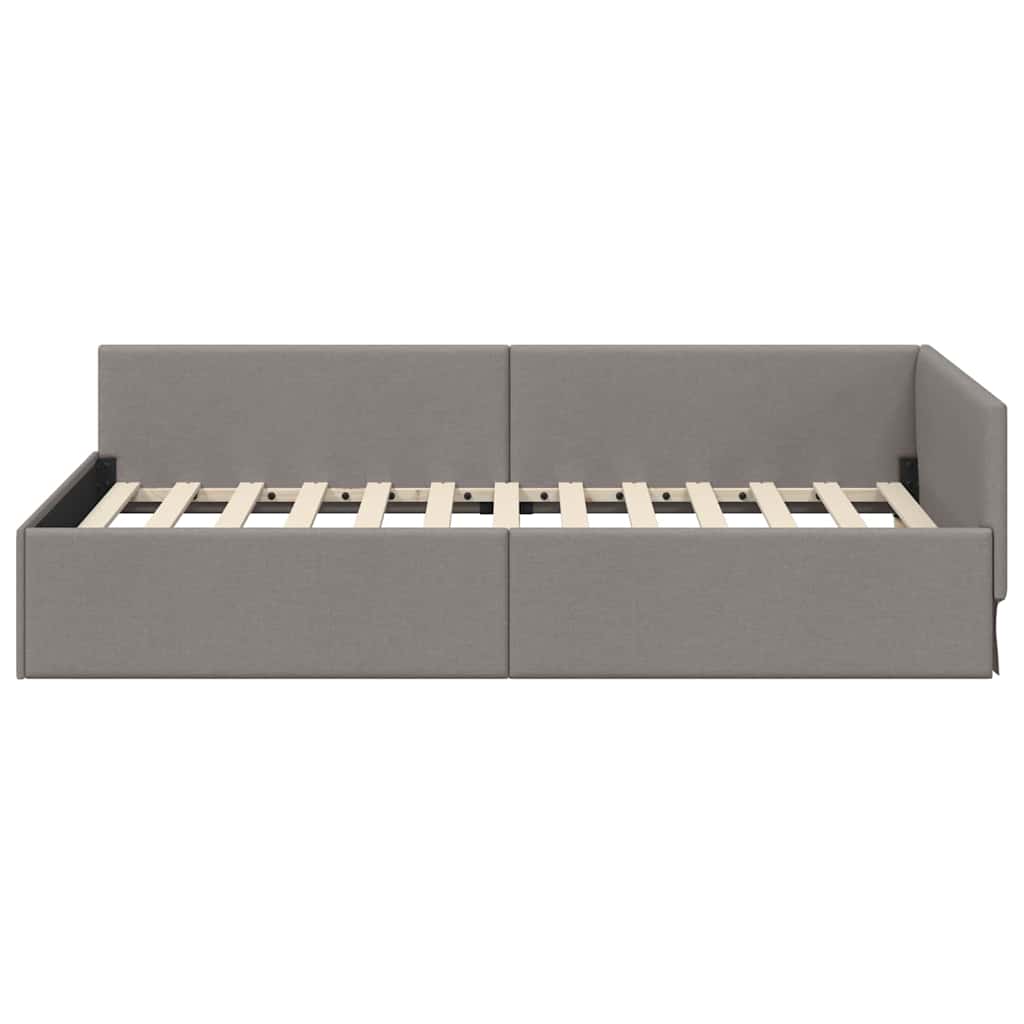 Hoekbedframe met hoofdeinde Taupe 80 cm x 200 cm Fluweel