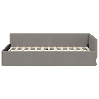 Hoekbedframe met hoofdeinde Taupe 80 cm x 200 cm Fluweel