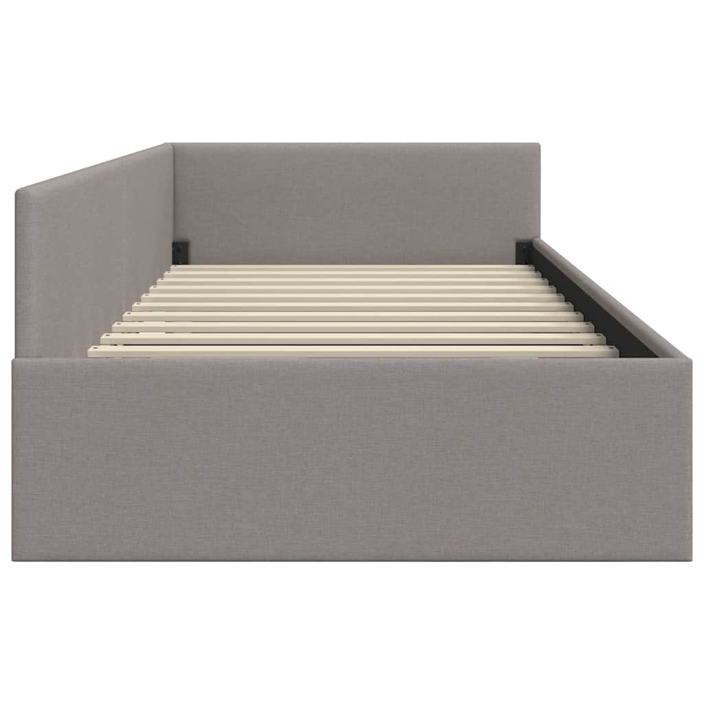 Hoekbedframe met hoofdeinde Taupe 80 cm x 200 cm Fluweel