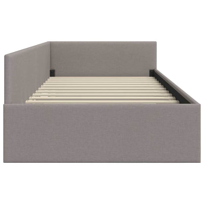 Hoekbedframe met hoofdeinde Taupe 80 cm x 200 cm Fluweel