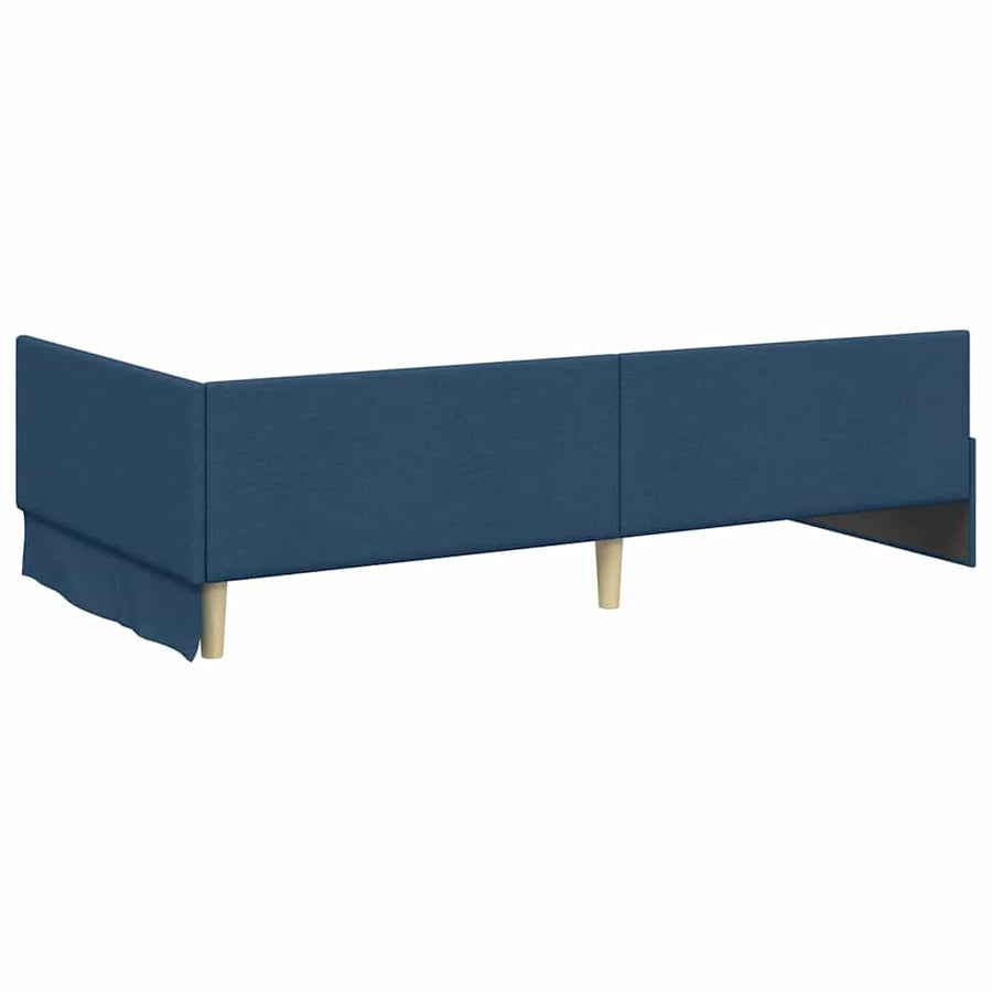 Hoekbedframe met hoofdeinde Blauw 80 cm x 200 cm Fluweel
