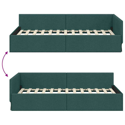 Hoekbedframe met hoofdeinde Donkergroen 90 cm x 190 cm Fluweel