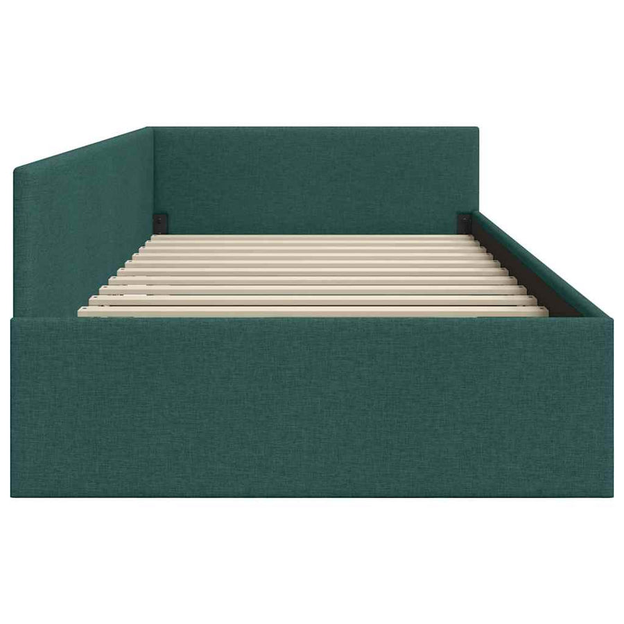 Hoekbedframe met hoofdeinde Donkergroen 90 cm x 190 cm Fluweel