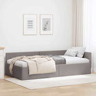 Hoekbedframe 90x190 cm taupe stof