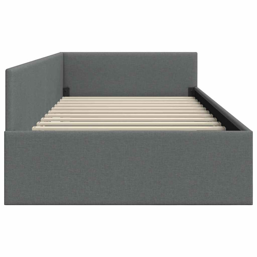 Hoekbedframe met hoofdeinde Donkergrijs 90 cm x 200 cm Fluweel