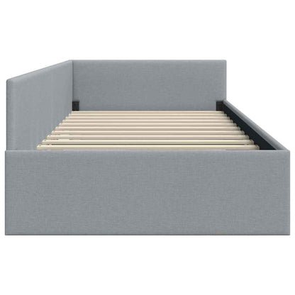 Hoekbedframe met hoofdeinde Lichtgrijs 100 cm x 200 cm Fluweel