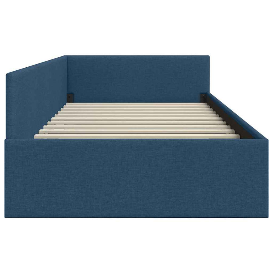 Hoekbedframe met hoofdeinde Blauw 100 cm x 200 cm Fluweel