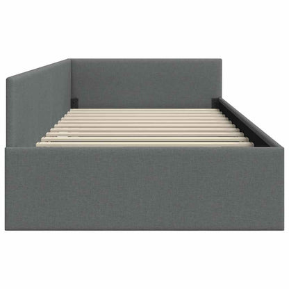 Hoekbedframe Donkergrijs 100 x 203 cm Stof
