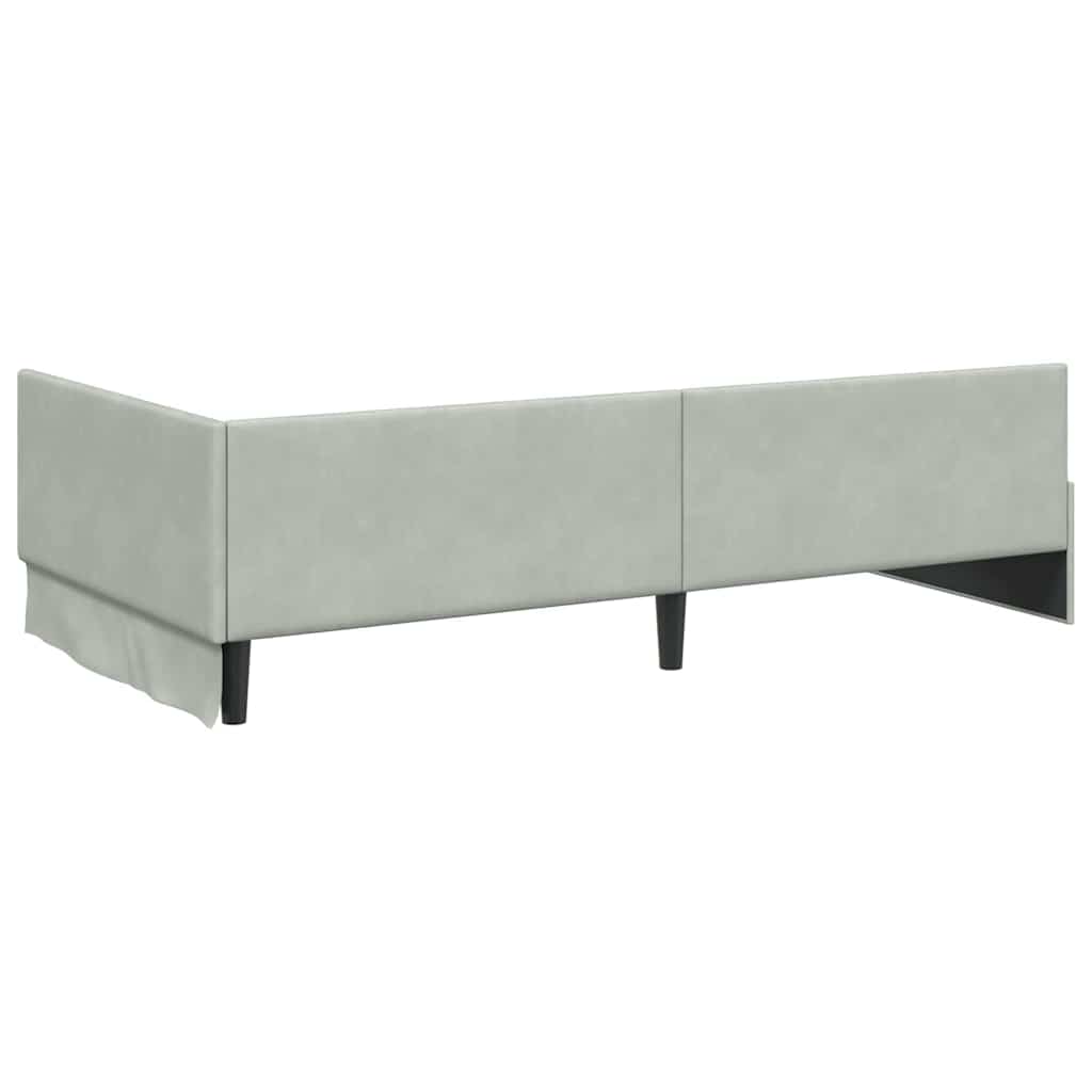Hoekbedframe Lichtgrijs 80 cm x 200 cm Polyester en multiplex