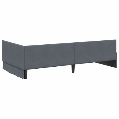 Hoekbedframe Donkergrijs 80 cm x 200 cm Polyester en multiplex