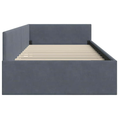 Hoekbedframe Donkergrijs 80 cm x 200 cm Polyester en multiplex