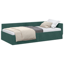 Hoekbedframe Donkergroen 80 cm x 200 cm Polyester en multiplex