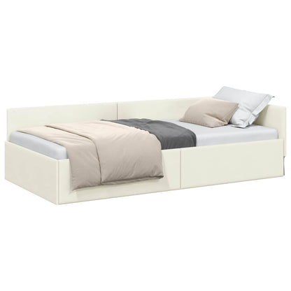Hoekbedframe Crème 80 cm x 200 cm Polyester en multiplex