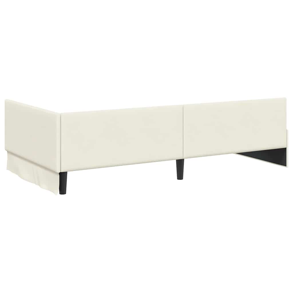 Hoekbedframe Crème 80 cm x 200 cm Polyester en multiplex