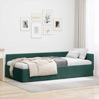 Hoekbedframe 90x190 cm donkergroen fluweel