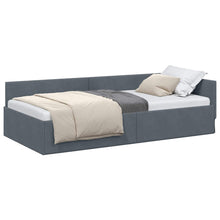 Hoekbedframe Donkergrijs 90 cm x 200 cm Polyester en multiplex