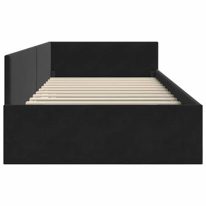 Hoekbedframe Zwart 90 cm x 200 cm Polyester en multiplex