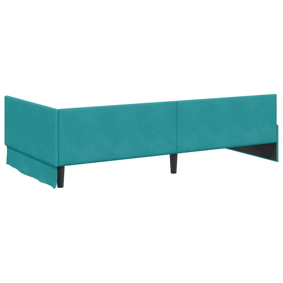 Hoekbedframe Turquoise 90 cm x 200 cm Polyester en multiplex