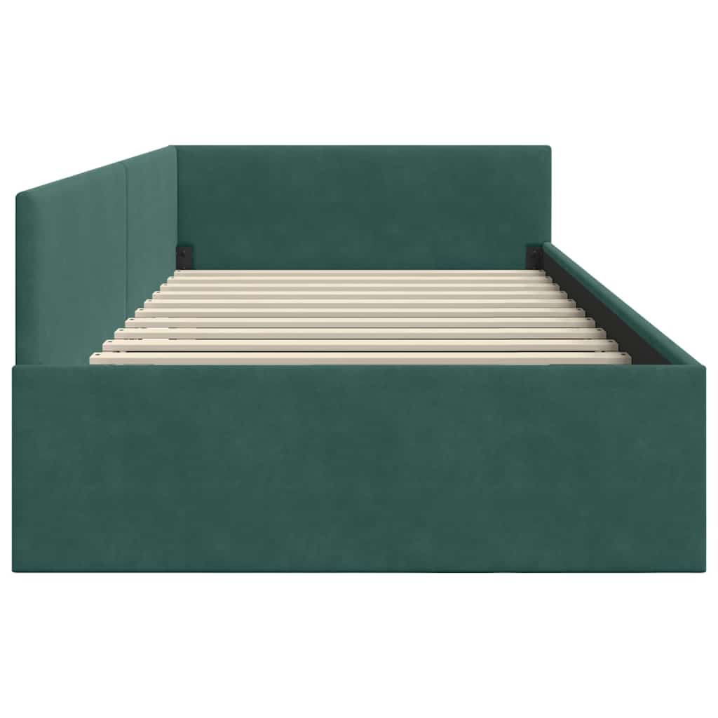 Hoekbedframe Donkergroen 100 cm x 200 cm Polyester en multiplex