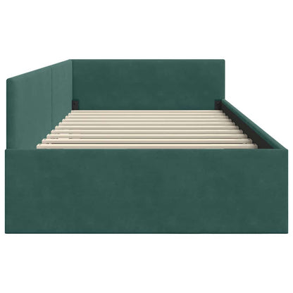 Hoekbedframe Donkergroen 100 cm x 200 cm Polyester en multiplex
