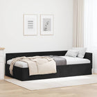Corner Bed Frame with Headboard Black 100 cm x 200 cm Velvet
