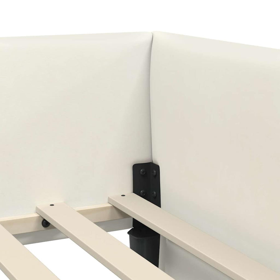 Hoekbedframe Crème 100 cm x 200 cm Polyester en multiplex