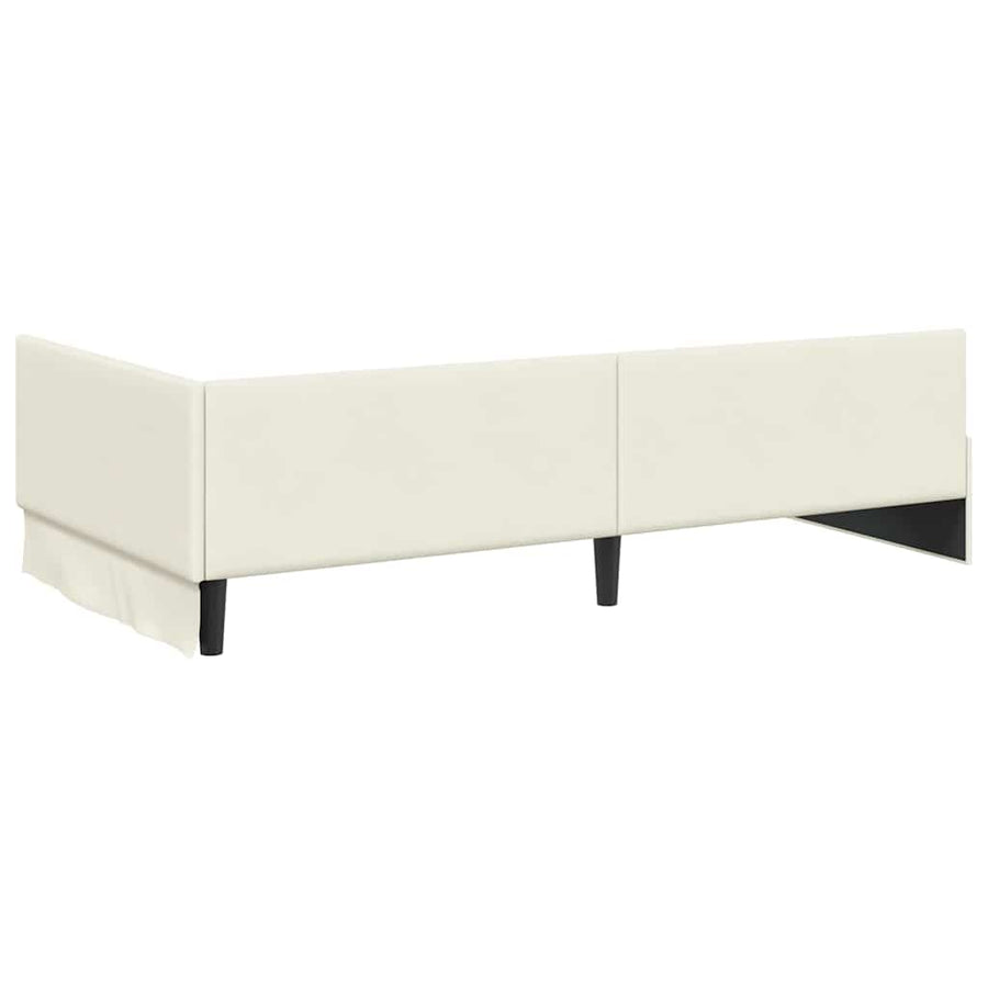 Hoekbedframe Crème 100 cm x 200 cm Polyester en multiplex