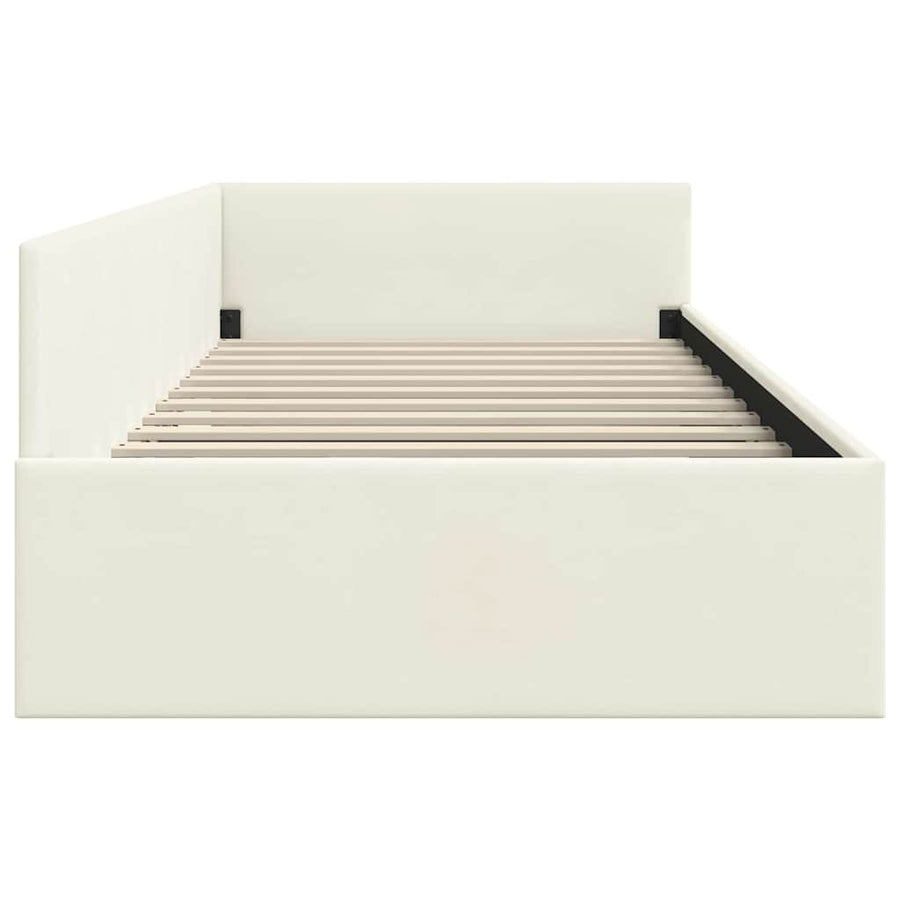 Hoekbedframe Crème 100 cm x 200 cm Polyester en multiplex