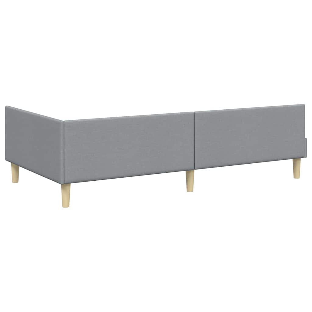 Hoek Bed Frame Lichtgrijs 80 x 200 cm Stof en Geengineerd Hout
