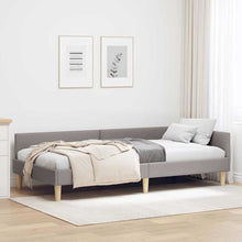 Hoek Bed Frame Taupe 80 x 200 cm Stof en Geengineerd Hout