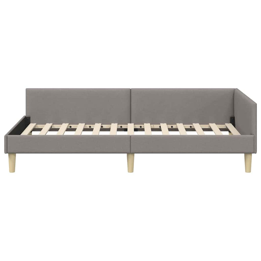 Hoek Bed Frame Taupe 80 x 200 cm Stof en Geengineerd Hout