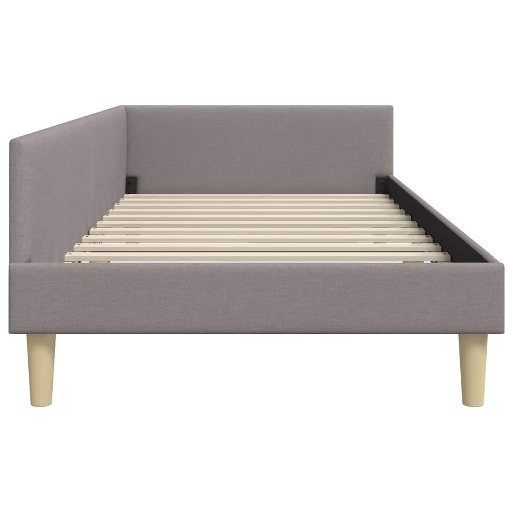 Hoek Bed Frame Taupe 80 x 200 cm Stof en Geengineerd Hout