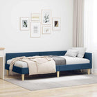 Corner Bed Frame with Headboard Blue 80 x 200 cm Fabric