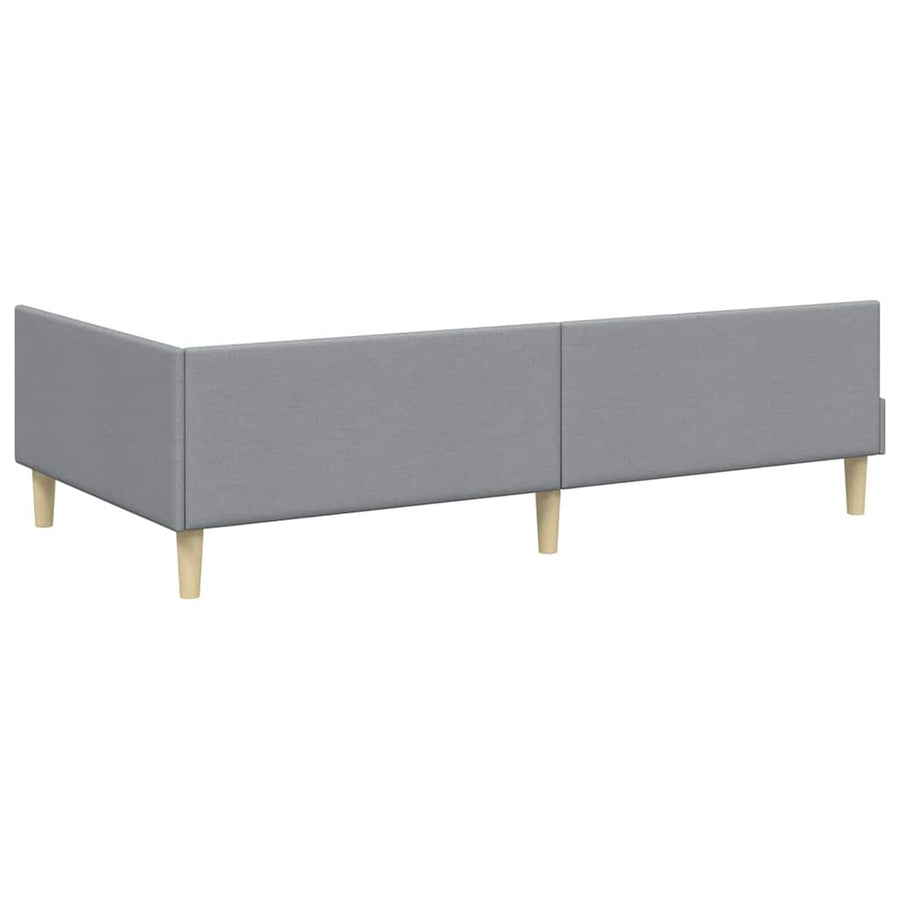 Hoek Bed Frame Lichtgrijs 90 x 190 cm Stof en Geengineerd Hout